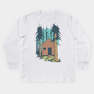 House in the Woods Kids Long Sleeve T-Shirt